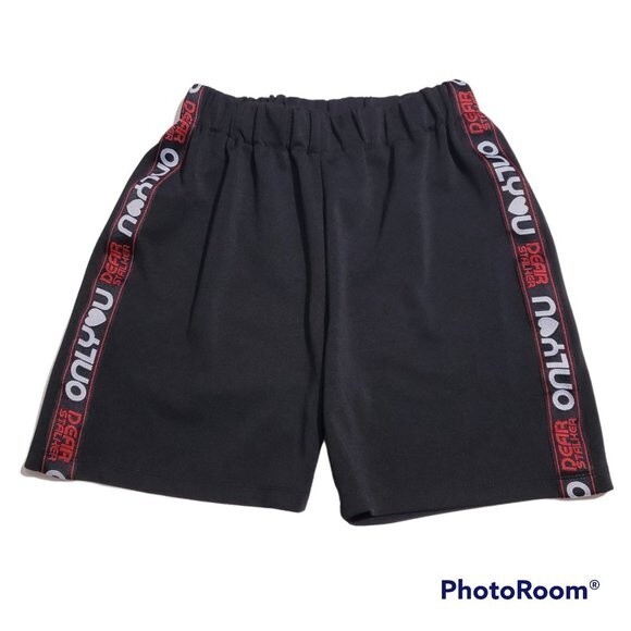 Dear Stalker Korean Designer Streetwear Athletic Shorts Black Red Women's OS - Picture 1 of 7